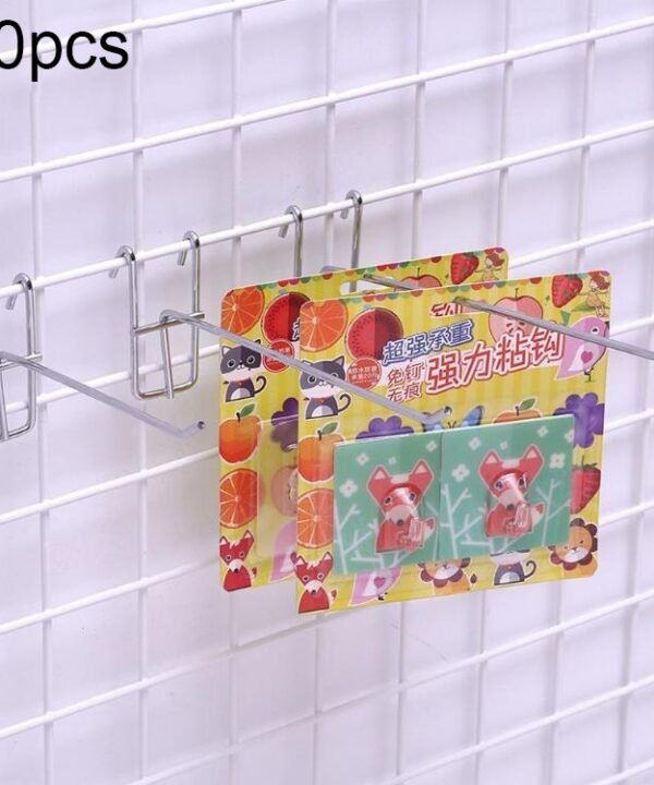 10pcs 3.5mm Supermarket Iron Grid Shelf Hook, Length: 10cm