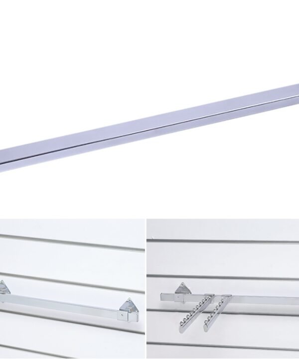 15x30mm Supermarket Shelves Display Electroplated Square Crossbar hook Bracket, Length: 1m