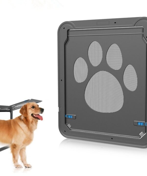 Pet Footprint Pattern Dog Auto Lock / Lockable Gate Cat Safe Flap Window Pet Screen Door, Size: 42x37cm