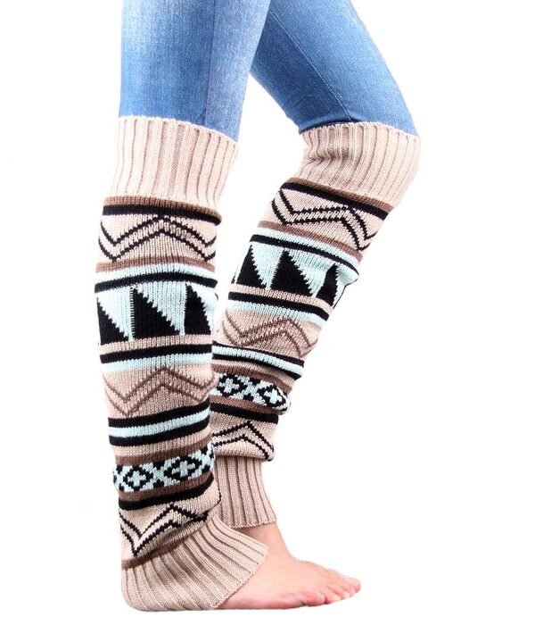 Winter Camouflage Bohemian Thickening Wool Pile Socks Lady Knee-high Thermal Boot Cover