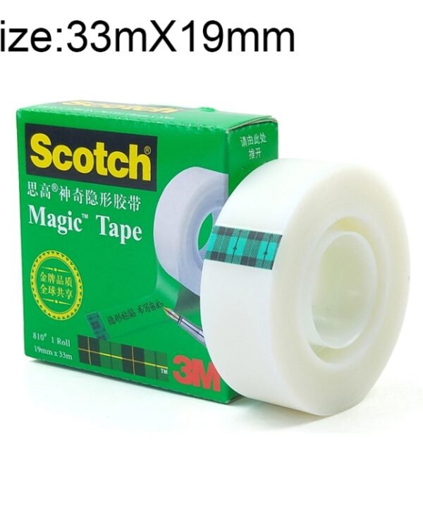 Scotch 810 Magic Invisible Tape Transparent Writing Repair Traceless Copying Tape, Size: 33m x 19mm