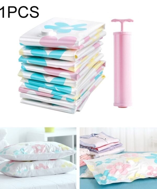 11 PCS Space Saving Sunflowers Pattern Vacuum Storage Bag, Thinken Quilts Clothing Vacuum Seal Storage Bag with a Hand Pump, Including: 3 PCS 80*100 cm，2 PCS 60*80 cm, 3 PCS 50*70 cm, 2 PCS 40*60 cm
