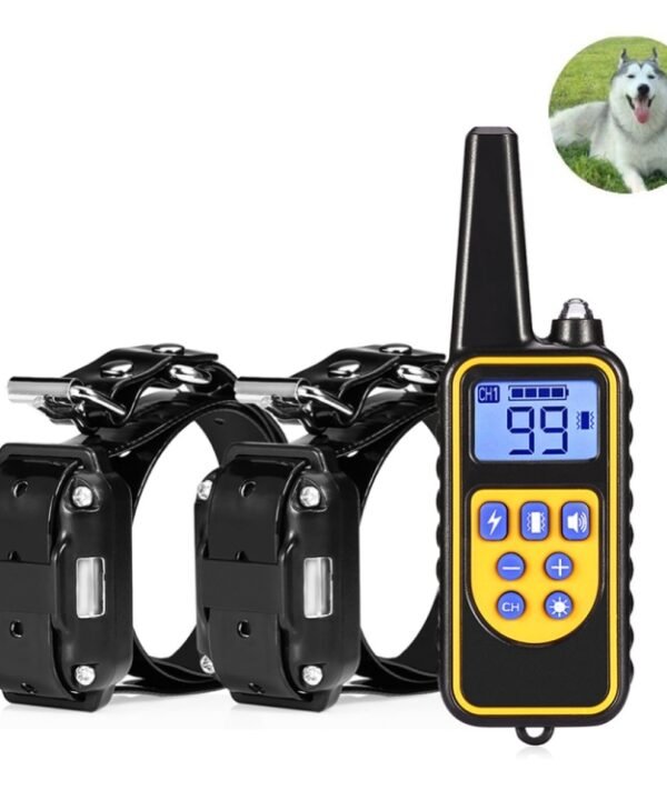 880-2 800 Yards Rechargeable Remote Control Collar Dog Training Device Anti Barking Device, 880-2 Black Black, 880-2 Black+Orange