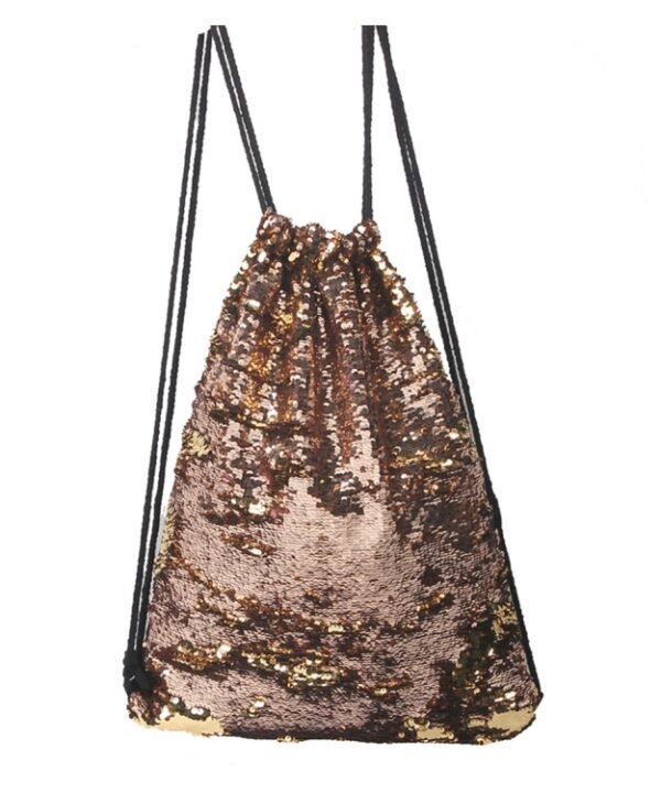 Mermaid Glittering Sequin Drawstring Sports Backpack Shoulder Bag