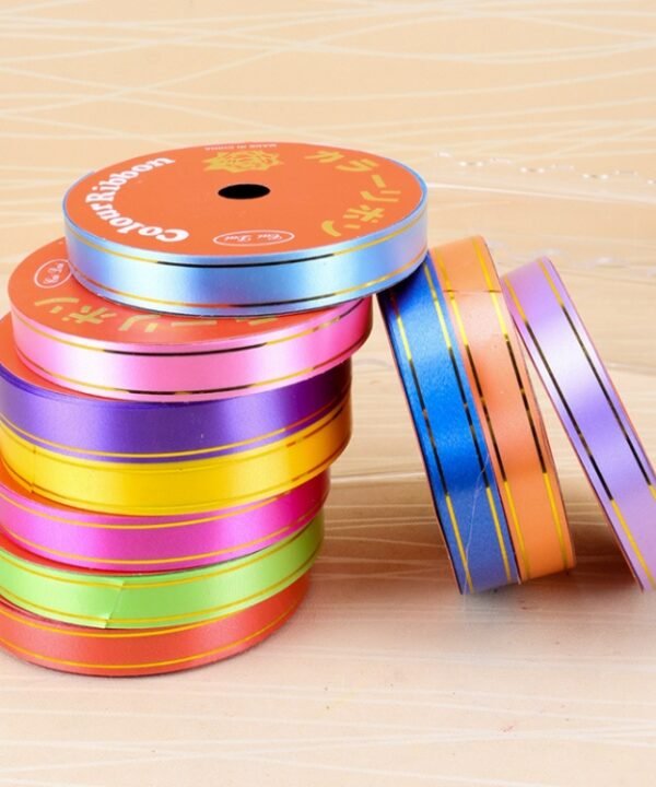 10 Volumes Plastic Ribbon Gift Bouquet Ribbons Bowknot Flowers Packaging Ribands, Size: 8m x 1.6cm, Random Color Delivery