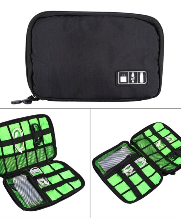 Portable Travel Organizer Storage Collection Bag Case Pouch Digital Gadget Electronic Accessories, Size: 25.7*18.5*1.2cm, HC3103B, HC3103L, HC3103G, HC3103TT