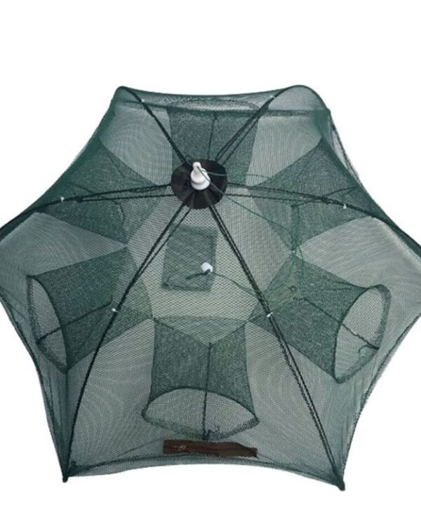 6 Holes Automatic Foldable Fishing Net Nylon Shrimp Crab Minnow Trap Fish Cast Net Fishing Tackle