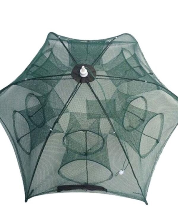 12 Holes Automatic Foldable Fishing Net Nylon Shrimp Crab Minnow Trap Fish Cast Net Fishing Tackle