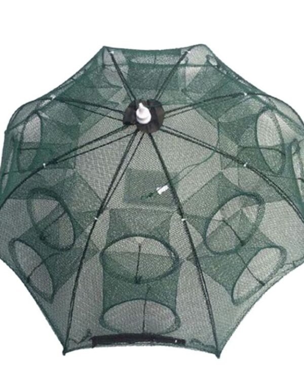 16 Holes Automatic Foldable Fishing Net Nylon Shrimp Crab Minnow Trap Fish Cast Net Fishing Tackle