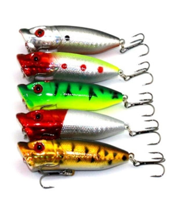 HENGJIA Artificial Popper Fishing Lures Environmentally Friendly Fishing Bait with Hooks, Length: 6.5 cm, Random Color Delivery