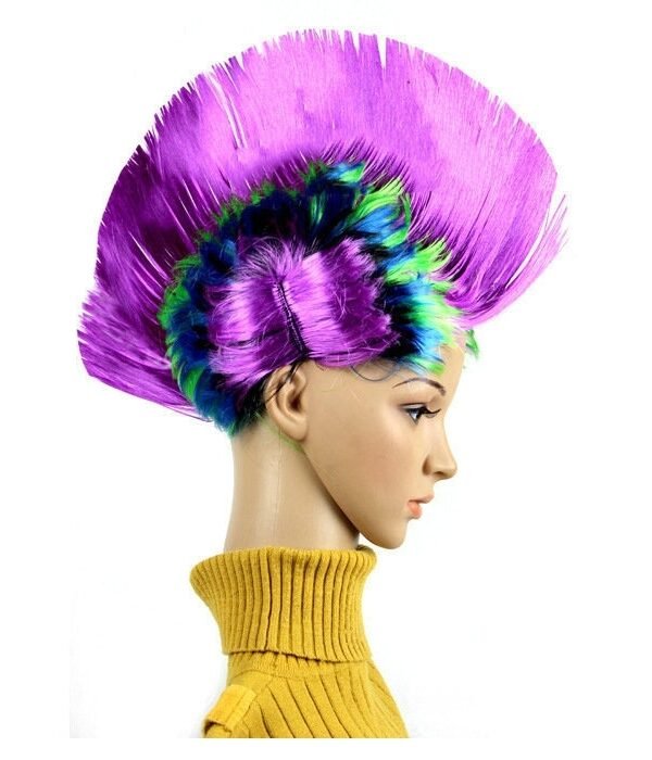 Funny Christmas Halloween Wig Masquerade Headdress Mohawk Hair Comb, Random Color Delivery