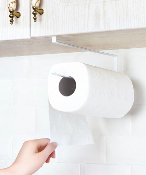 Stainless Metal Kitchen Toilet Paper Towel Rack Paper Towel Roll Holder Cabinet Hanging Shelf Preservative Film Storage Rack,Size: 26*10.8*1.5cm