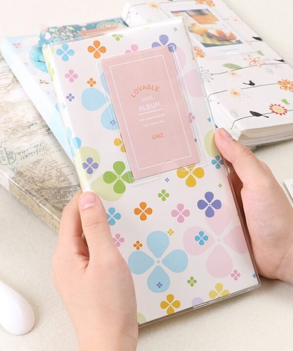 3 inch DIY Creativity Insert Type Mini Exquisite Photo Album, Red Leaves Pattern, Daisy Pattern, Forest Pattern, Happy Bird Pattern, Duck Pattern, Four Leaf Clover Pattern, Many Trees Dry Pattern, Forest Deer Pattern, Iron Tower Pattern...