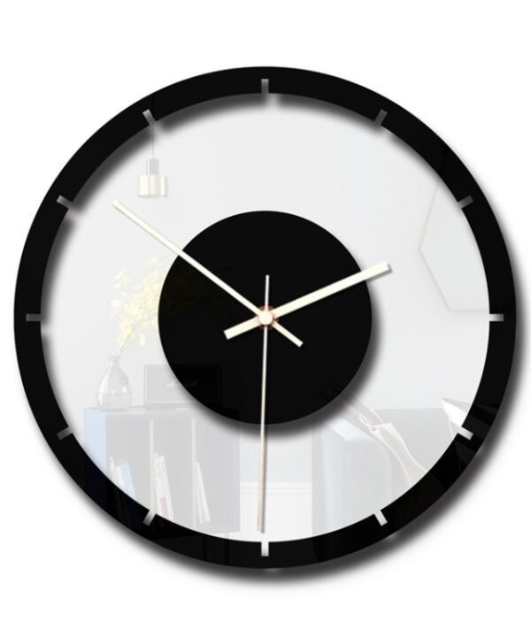 TM011 A Round Wooden Dial Transparent Acrylic Mute Wall Clock