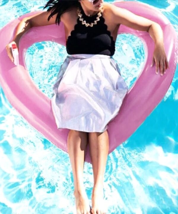 Love Heart Shaped Inflatable Floating Swimming Safety Pool Ring, Inflated Size: 120cm x 100cm, Love Heart Pink, Love Heart Red