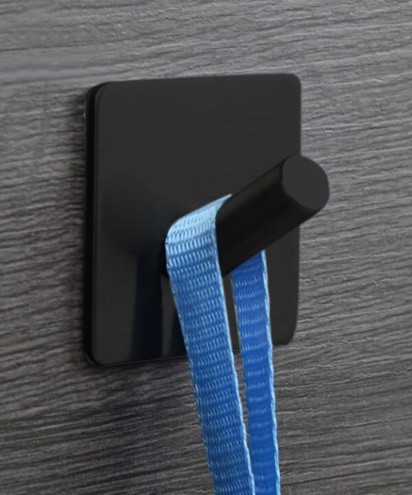 Stainless Steel Black Oblique Hook Bathroom Non-perforated Coat Rack
