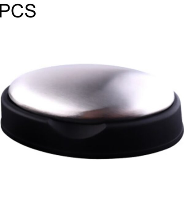 2 PCS Portable Cleaning Stainless Steel Oval Hand Soap Eliminating Odour Remover with Base, Random Style Delivery