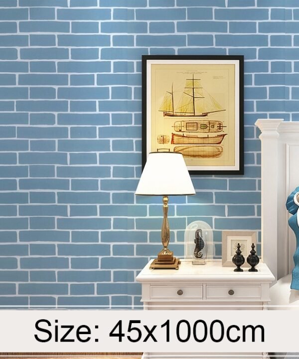 Mediterranean Brick Creative 3D Stone Brick Decoration Wallpaper Stickers Bedroom Living Room Wall Waterproof Wallpaper Roll, Size: 45 x 1000cm