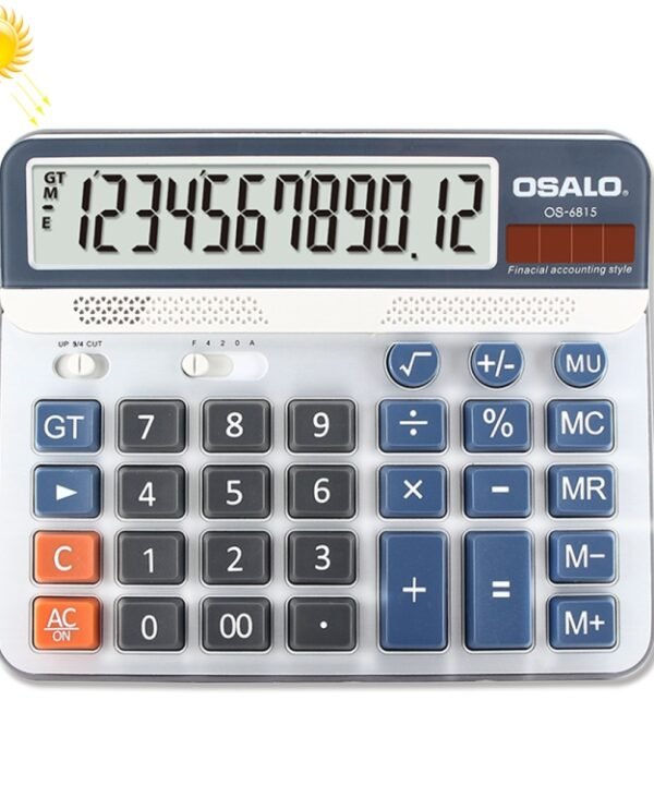 OSALO OS-6815 12 Digits Desktop Calculator Solar Energy Dual Power Calculator