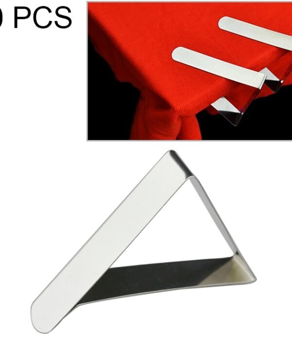 10 PCS Stainless Steel Tablecloth Clip Adjustable Triangle Clamp Holder