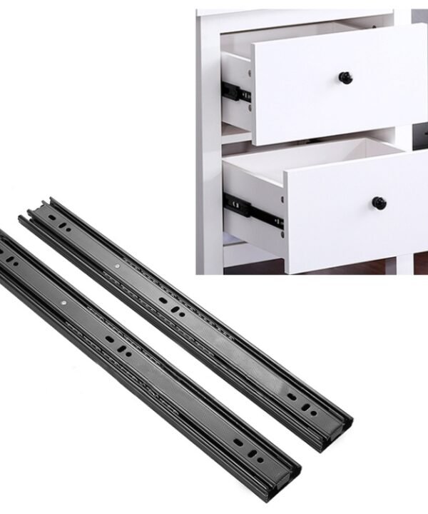 20 inches 3-section Mute Cold Rolled Steel Sliding Drawer Slides Ball Slide Rail Length: 50cm