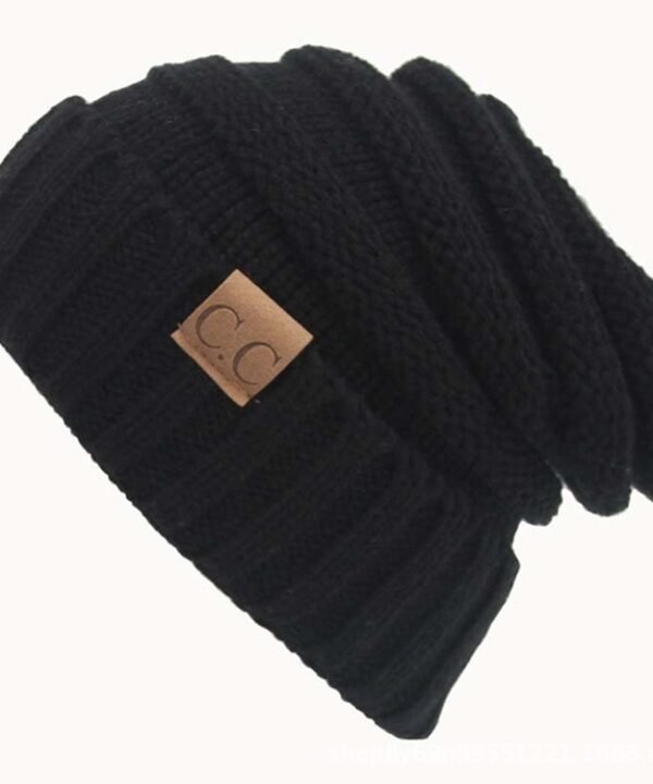 CC Letter Solid Color Wool Hats Concise Knitting Hat, Black, Baby Blue, Coffee, White, Pink, Beown, Green, Grey, Dark Beige, Khaki, Magenta, Beige, Navy Blue, Red