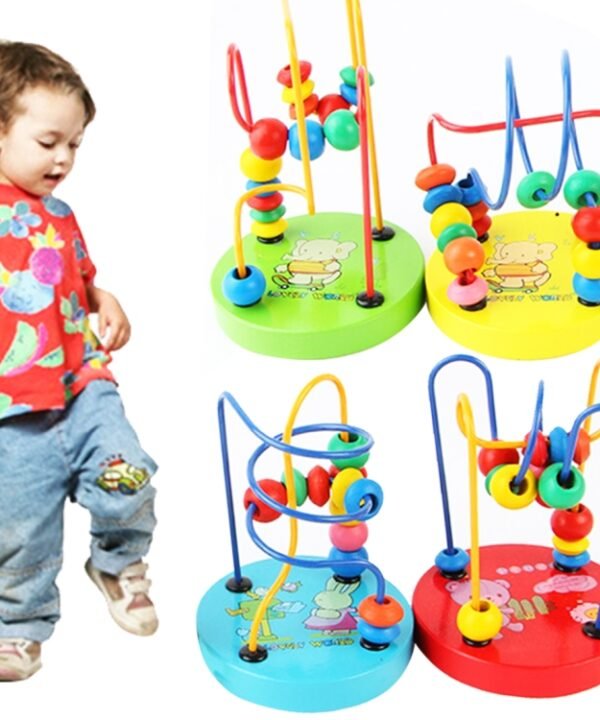 Educational Baby Kids Wooden Around Beads Toy Toddler Infant Intelligence Toys