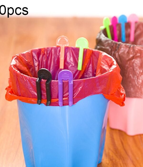 10pcs Universal Trash Bag Fixed Clip Waste Basket Rubbish Bin Garbage Can Clamp Rubbish Clip Non-slip Garbage Bag Clip, Random Color Delivery