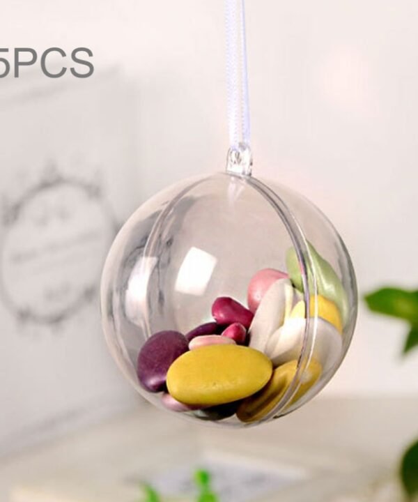 5 PCS Transparent Christmas Ball Hollow Plastic Sphere Ball Shaped Eternal Flower Ball Wedding Gifts Gift Box, Size: 7 x 7cm