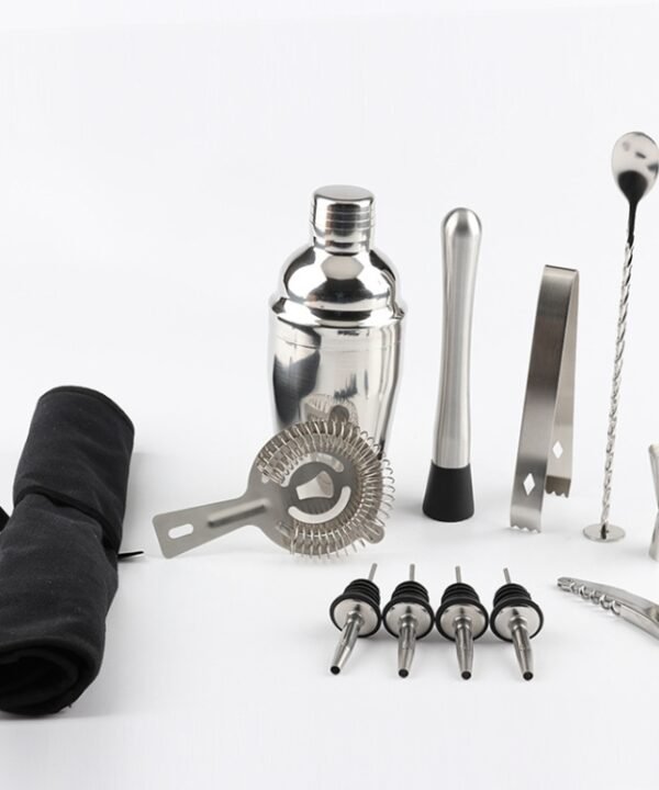 12 in 1 Stainless Steel Wine Cocktail Shaker Tools Set with Cloth Bag, Boston 800600M