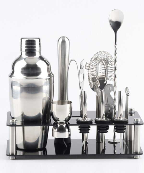 18 in 1 Cocktail Shaker Tools Setwith Acrylic Mount, , Capacity: 550ml