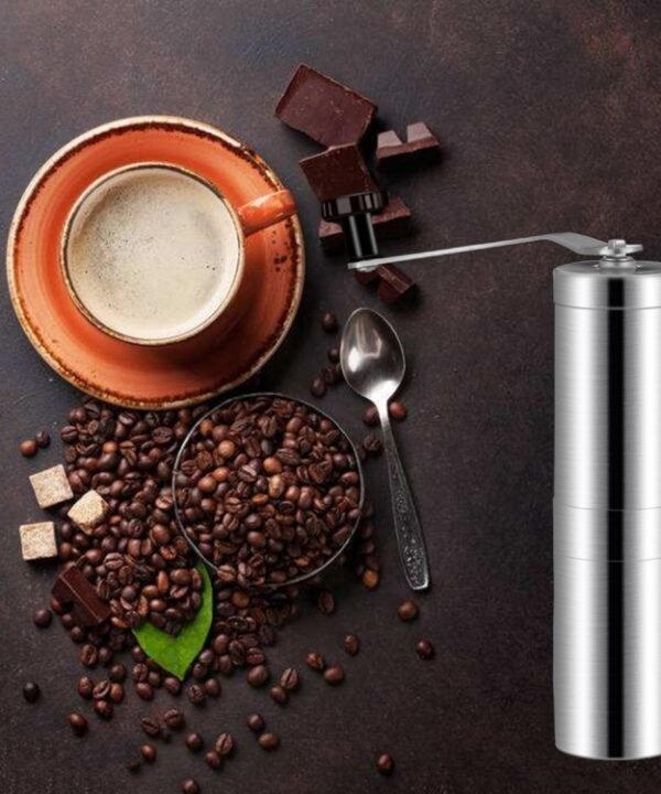 Portable Conical Burr Mill Manual Stainless Steel Hand Crank Coffee Bean Grinder, Capacity: 40g