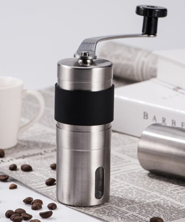 Portable Conical Burr Mill Manual Stainless Steel Hand Crank Coffee Bean Grinder, Capacity: 30g