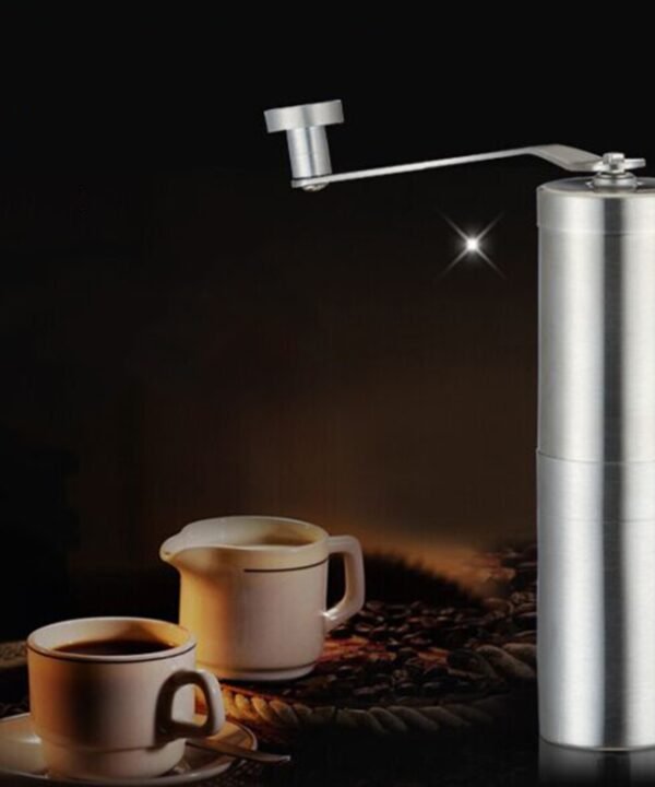Portable Conical Burr Mill Manual Stainless Steel Bean Pepper Hand Crank Coffee Grinder, Gift Box Package