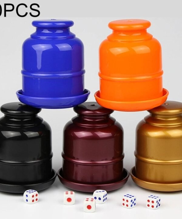 10 PCS Thickening Plastic Dice Cup Shaker Cup with Bottom Bar Nightclubs KTV Accessories Entertainment Desktop Games without Dice, Random Color Delivery