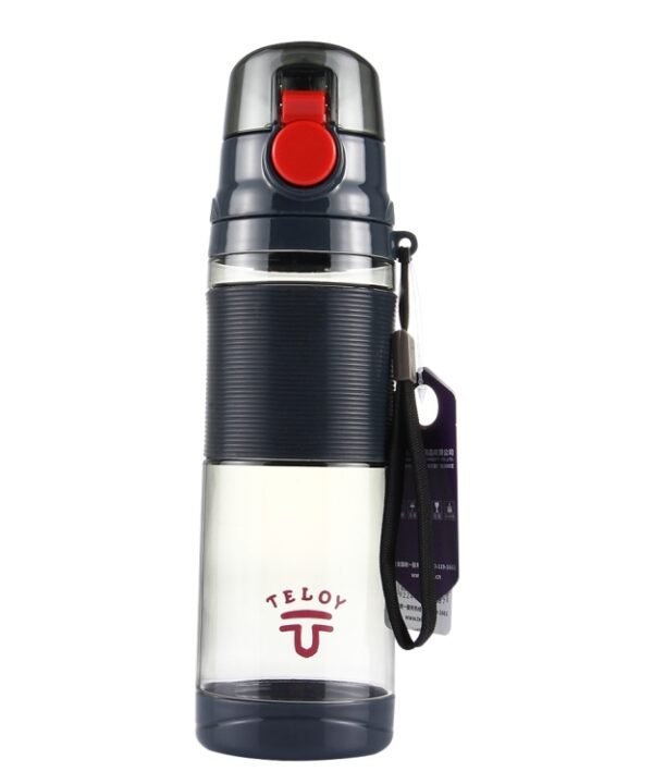 Teloy TNY-9601 650ML Portable Snap Cap Space Cup Bottle, Applicative Water Temperature: ﹣20 ~ 120 Celsius Degrees, TNY-9601 (Light Grey + Green), TNY-9601 (Grey + Orange), TNY-9601 (Dark Grey + Red)