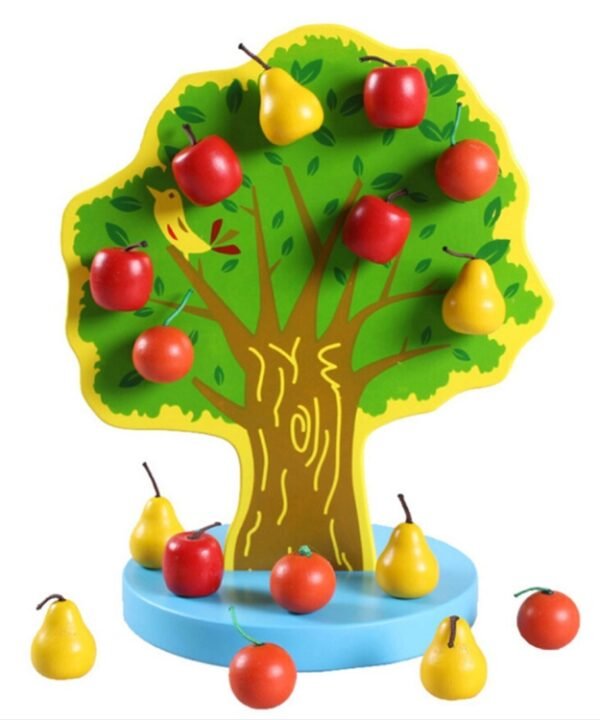 Children Wooden Magnetic Picking Apples Fruits Stickers Happy Fruits Garden Educational Toys, Size: 23.5*20cm