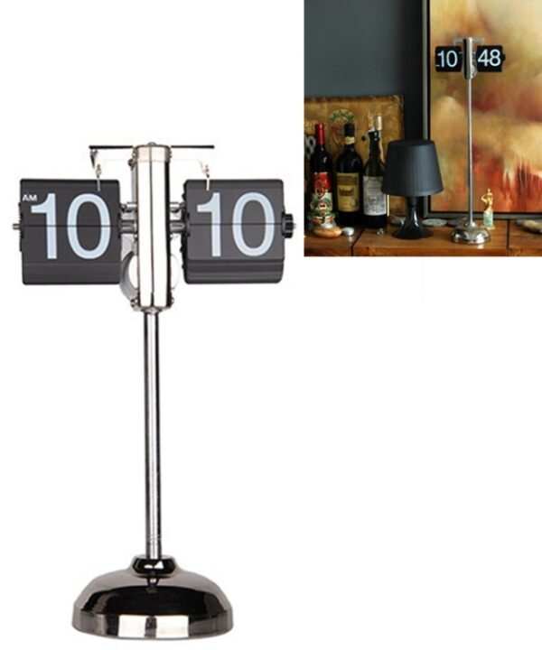 Creative Home Office Bedroom Retractable Flip Trolley Small Balance Clock