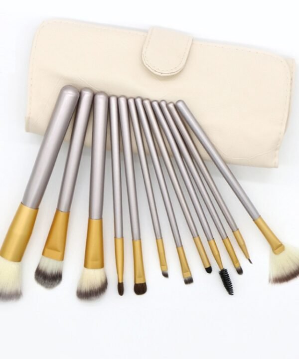 12 in 1 High-grade Beige Beauty Makeup Brushes Tools Kit, Size: 22*29cm