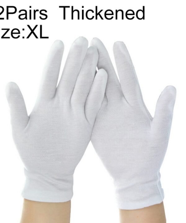 12 Pairs Pure Cotton Working Gloves, Thickened，Size：XL