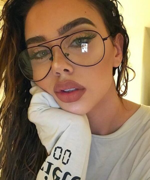 Fashion Oversize Men Women Clear Lens Eyeglasses, Random Color