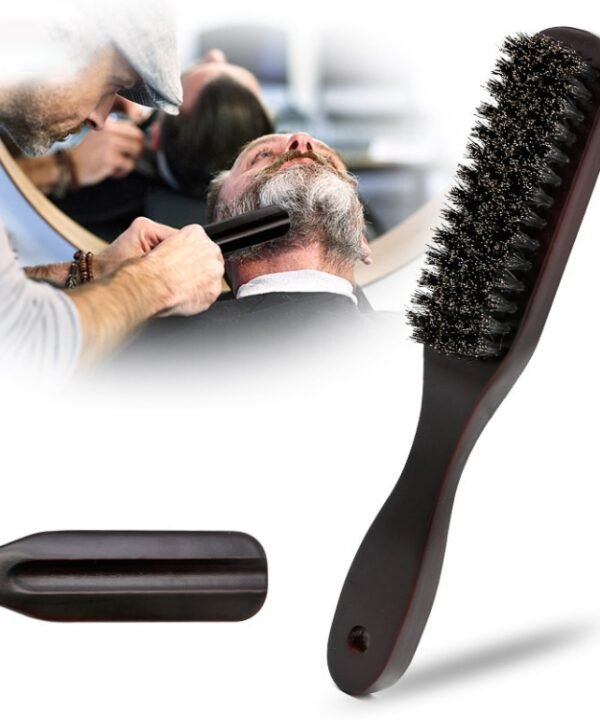 Wooden Handle Boar Brush Cleaning Hair Men Beard Brush Anti-static Barber Shop Hair Styling Comb Shaving Tools, Beard Brush