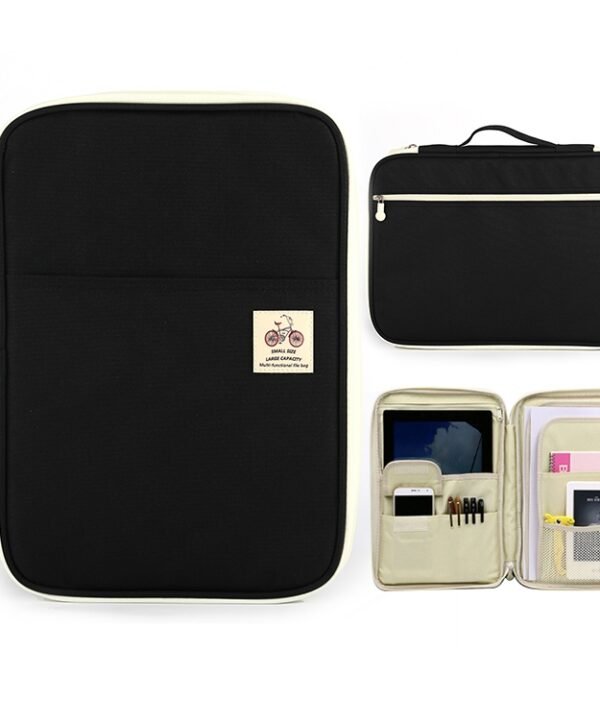 Office Supplies Multi-purpose Zipper Document Folder A4 Storage Bag