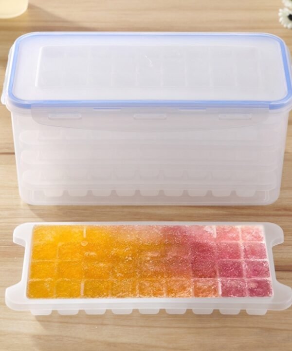 Small Square Ice Mold Trays Multi-layer Mold with Cover Ice Storage Box, 5 Layers