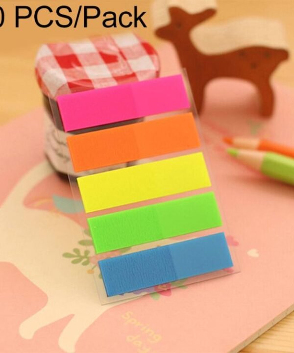 10 PCS Half Color Type Creative Fluorescence Classification Indexes Paste Sticks PET Bookmarks Sticky Note Stationeries, HC5607A, HC5607B, HC5607C