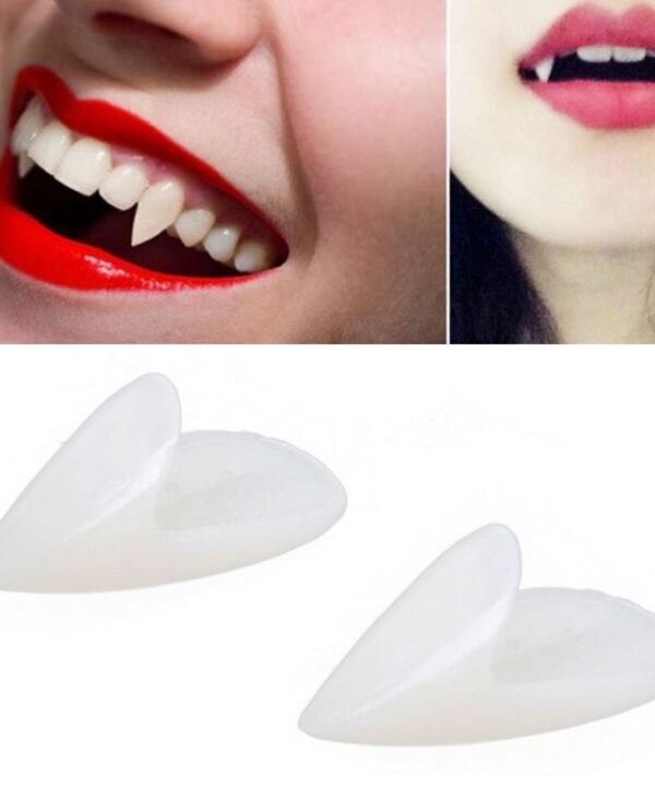 1 Pair 15mm Halloween Party Dentures Props Vampire Zombie Devil Fangs Teeth