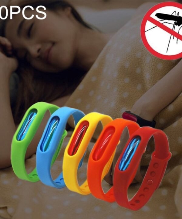 20 PCS Anti-mosquito Silicone Repellent Bracelet Buckle Wristband Bugs Away, Suitable for Children and Adults, Length:23cm, Random Color Delivery