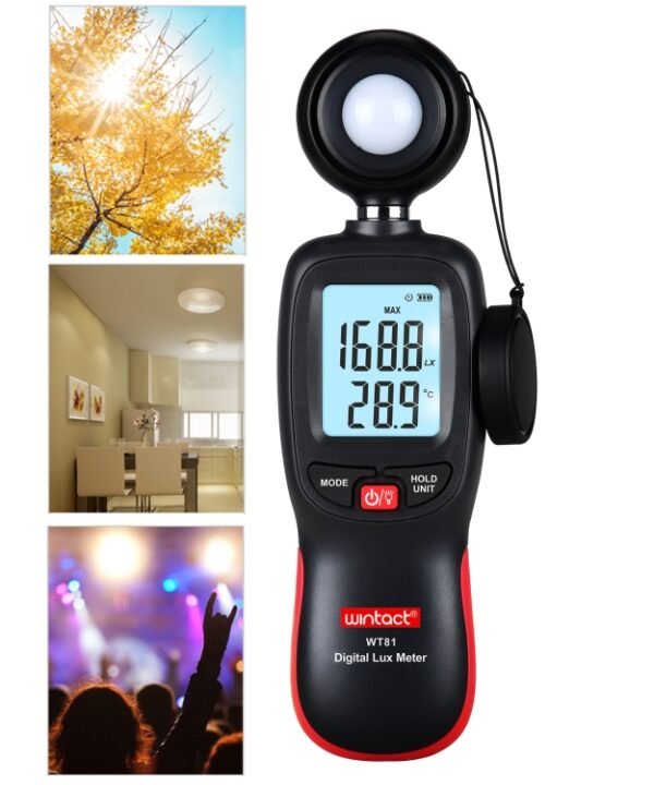 Wintact WT81 Digital Light Lux Meter for Factory / School / House Various Occasion, Range: 0-200,000 Lux