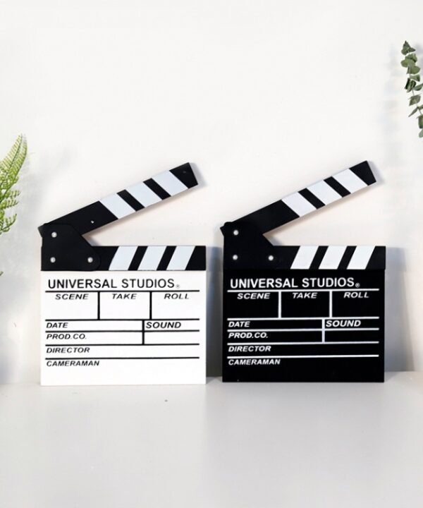 2 PCS Wooden Clapboard Director Film Movie Clapper Board Slate Home Decoration, Random Color Delivery
