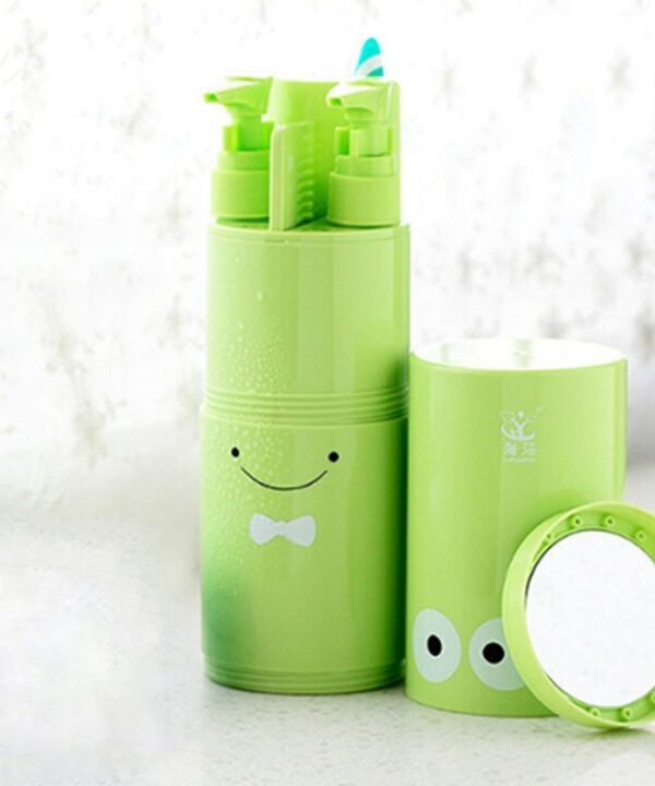 Creative 5 in 1 Portable Gargle Cup Shampoo Sub-Bottle Comb Make-up Mirror Travel Wash Kits, Standard Sets, 5 in 1